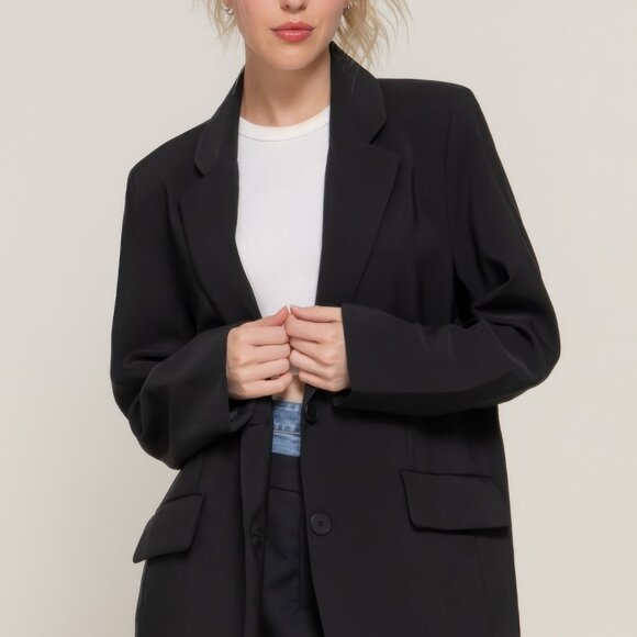 Long slv front button closure blazer - Picture 5 of 5